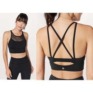 Lululemon Clip-In Long Line Bra Black Size 6